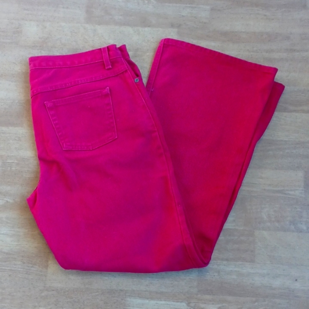 Jeanology collection size 12 P burgundy color flare legs